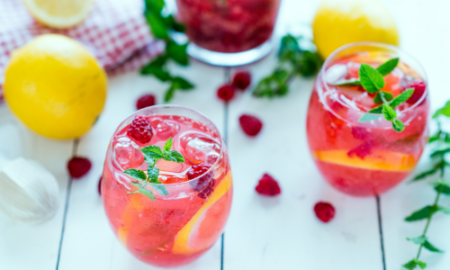 Raspberry Mint Lemonade Morning Detox Drink