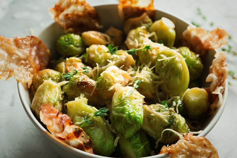 Turkey Bacon Parmesan Brussels Sprouts