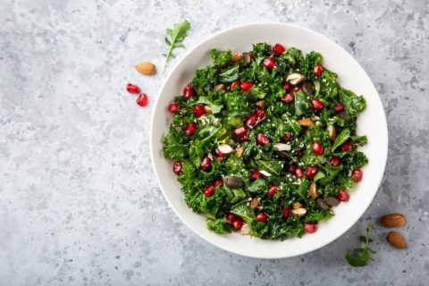 Keto Zone Antioxidant Almond Pomegranate Kale Salad