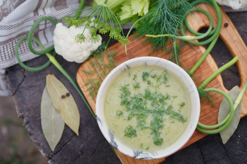 Basil Cauliflower Soup for Great Winter Health