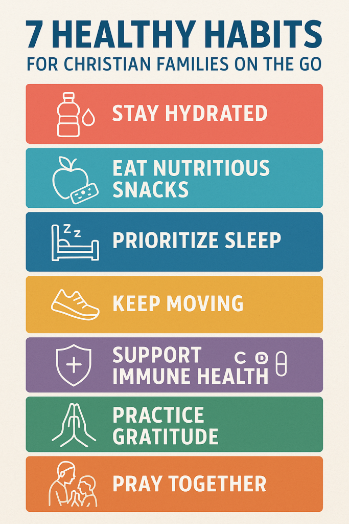 Traveling This Summer? 7 Healthy Habits for Christian Families on the Go Infographic