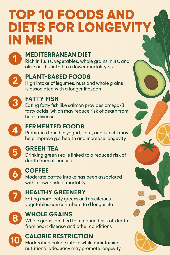 Top 10 Foods and Diets for Longevity in Men