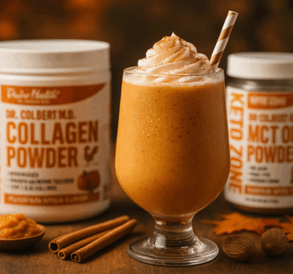 Fall Glow Pumpkin Spice Smoothie with MCT Oil Powder and Collagen Powder Pumpkin Spice Flavors