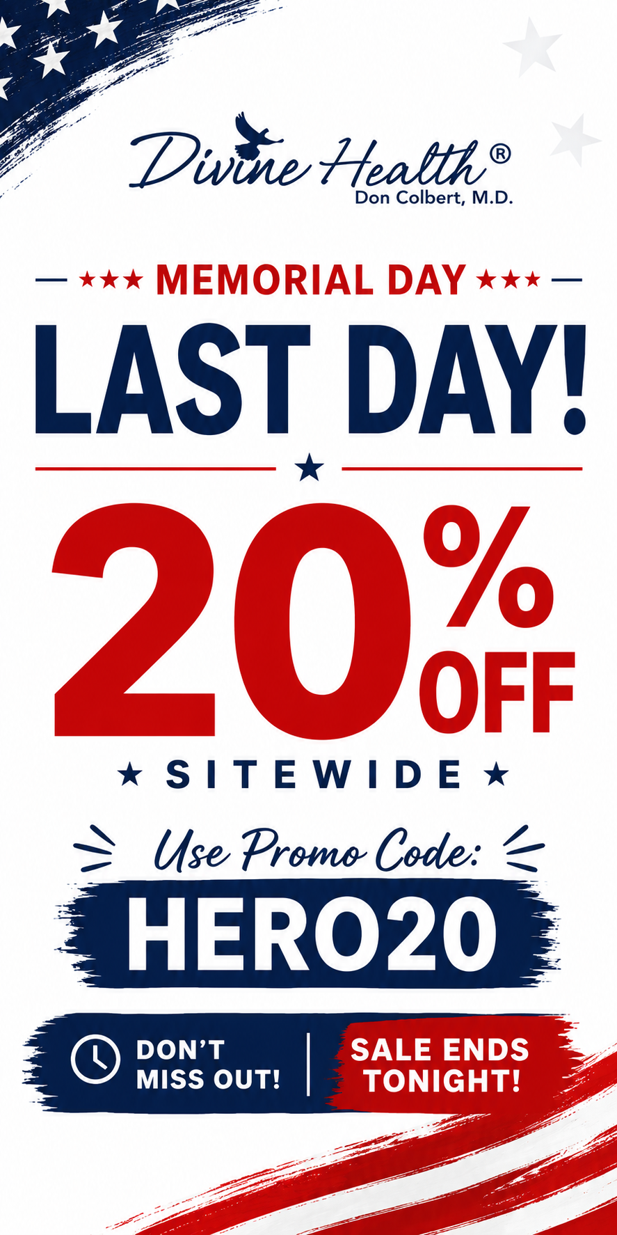 Memorial Day Sale - 20% OFF - Promo Hero20