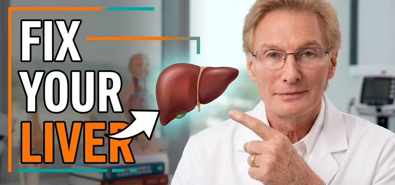 Dr. Colbert pointing to Fix Your Liver Title